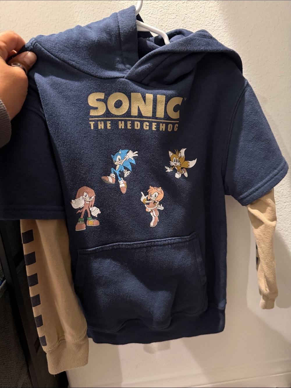 Sonic The Hedgehog Navy & Tan Kids Hoodie
